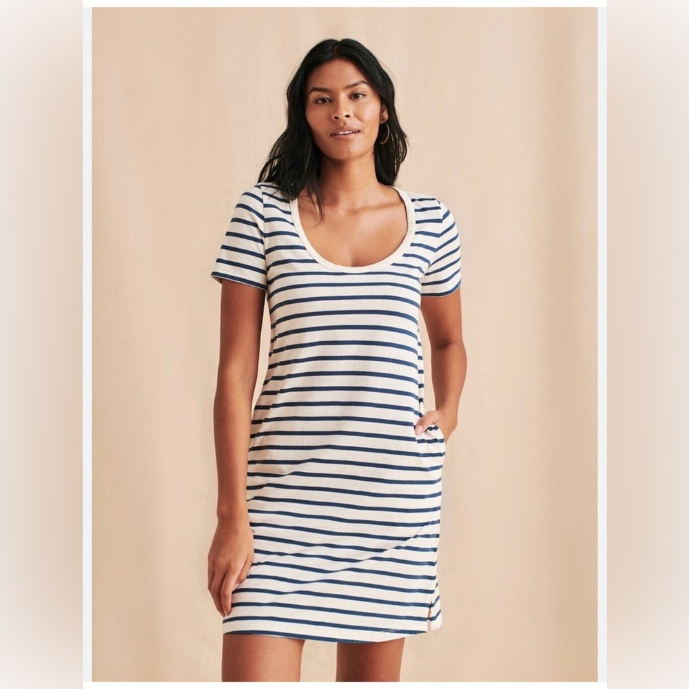 Faherty Dress Womens XS Merritt Amagansett Stripe Organic Cotton Casual